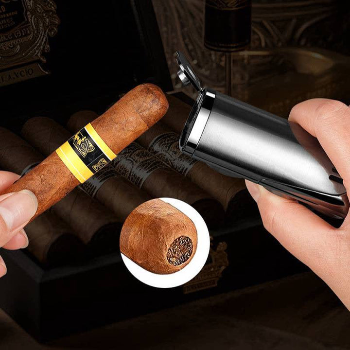 4-IN-1 Smart Triple Flame Cigar Lighter With Built-In Cigar Rest And Punch - image 7