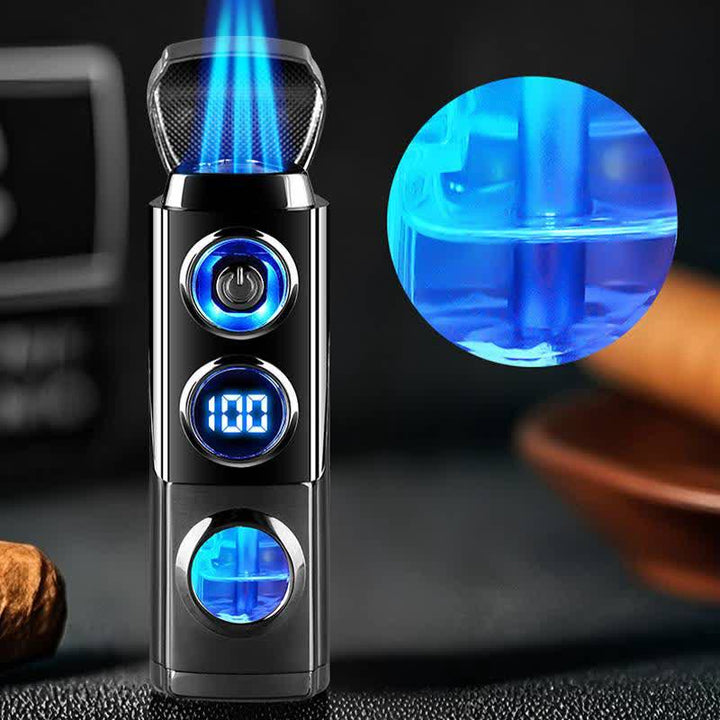 4-IN-1 Smart Triple Flame Cigar Lighter With Built-In Cigar Rest And Punch - image 5