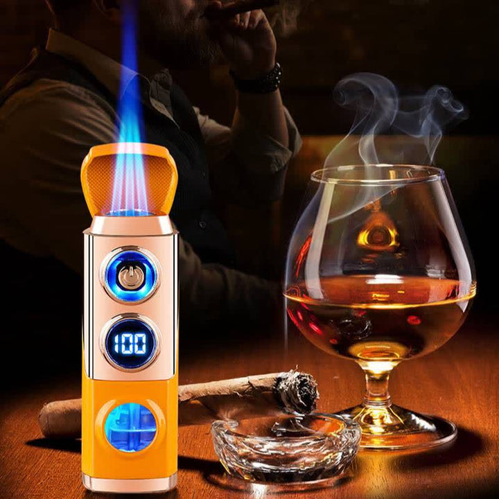 4-IN-1 Smart Triple Flame Cigar Lighter With Built-In Cigar Rest And Punch - image 12