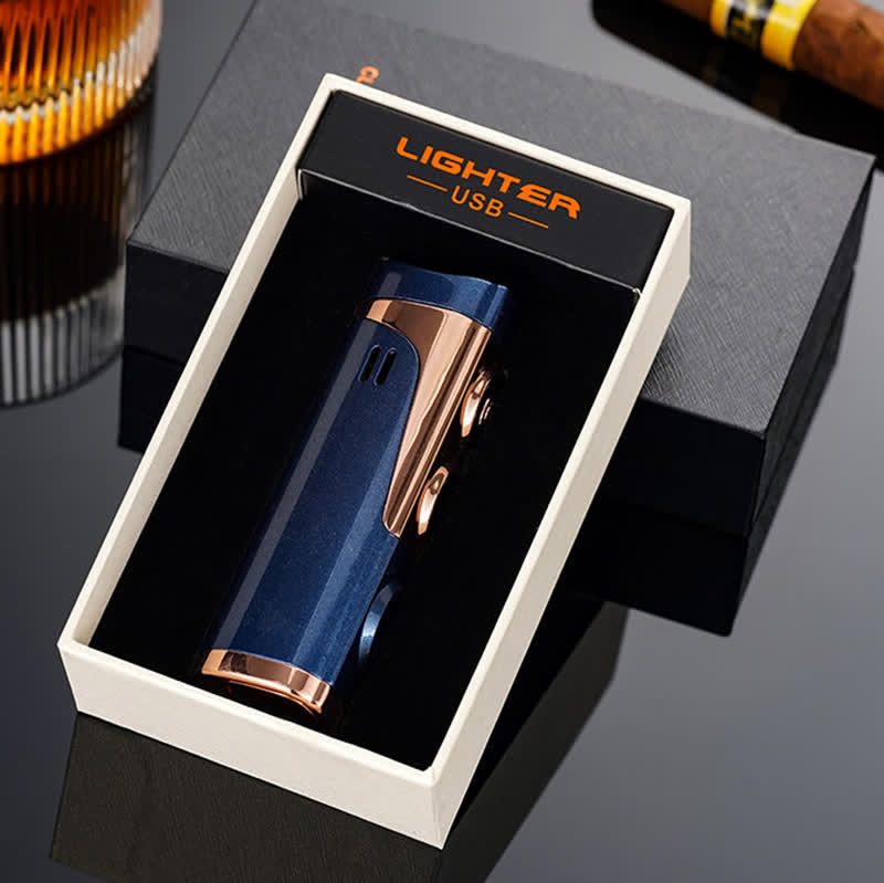 4-IN-1 Smart Triple Flame Cigar Lighter With Built-In Cigar Rest And Punch - image 13