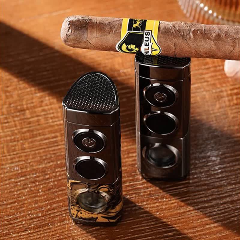 4-IN-1 Smart Triple Flame Cigar Lighter With Built-In Cigar Rest And Punch - image 6