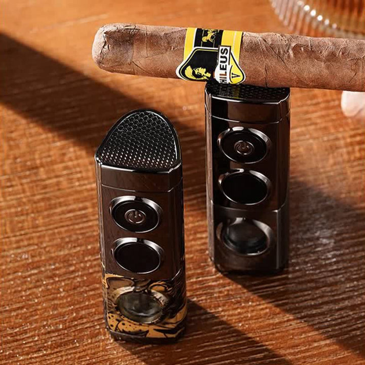 4-IN-1 Smart Triple Flame Cigar Lighter With Built-In Cigar Rest And Punch - image 6