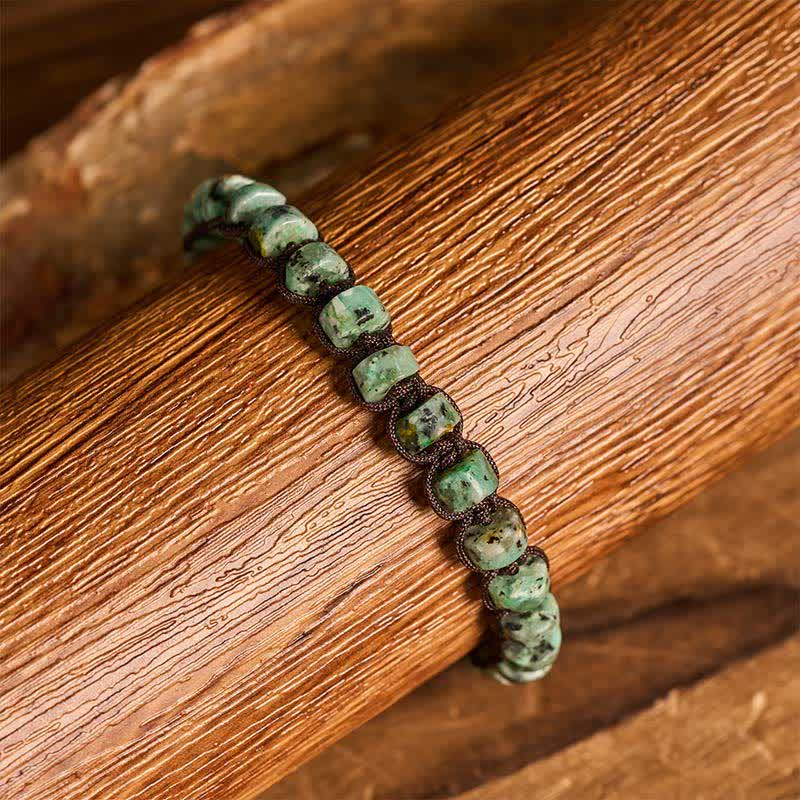 Green Tourmaline Stone Handmade Adjustable Macrame Bracelet - image 1