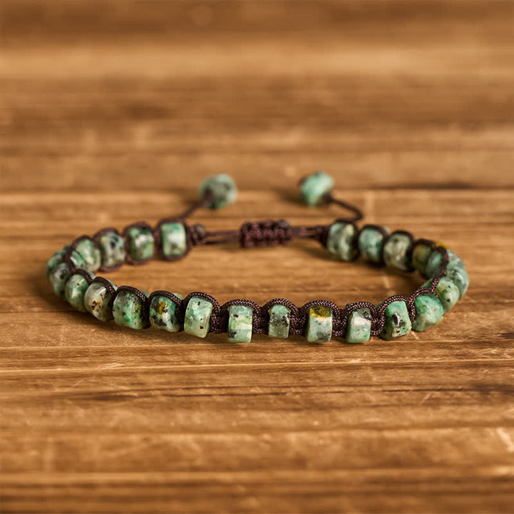 Green Tourmaline Stone Handmade Adjustable Macrame Bracelet - Green - image 0