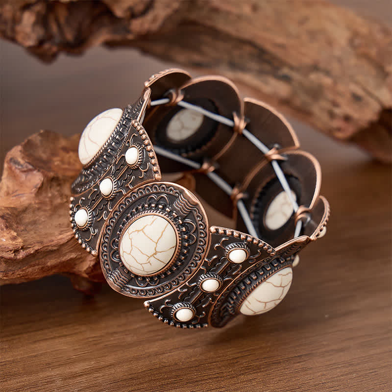 Palace Inspired Large Turquoise Beaded Wide Open Cuff Bracelet - image 6