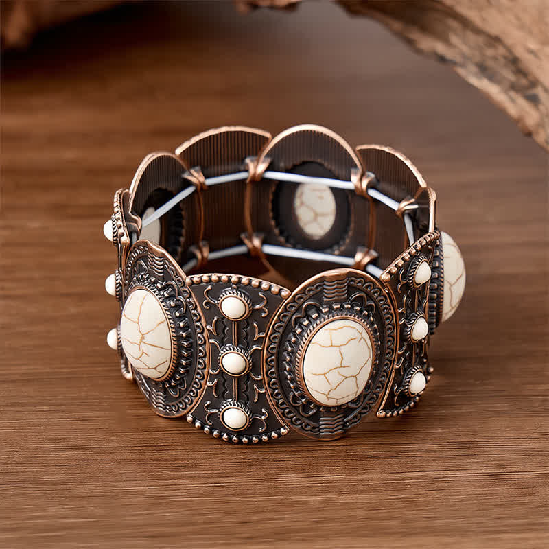 Palace Inspired Large Turquoise Beaded Wide Open Cuff Bracelet - image 5
