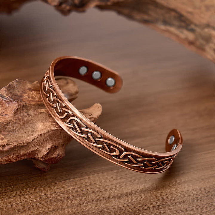 Rose Flower Copper Magnetic Healing Open Cuff Bracelet - image 3
