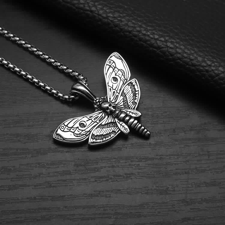 Unisex Gothic Punk The Death's Head Moth Necklace - image 4