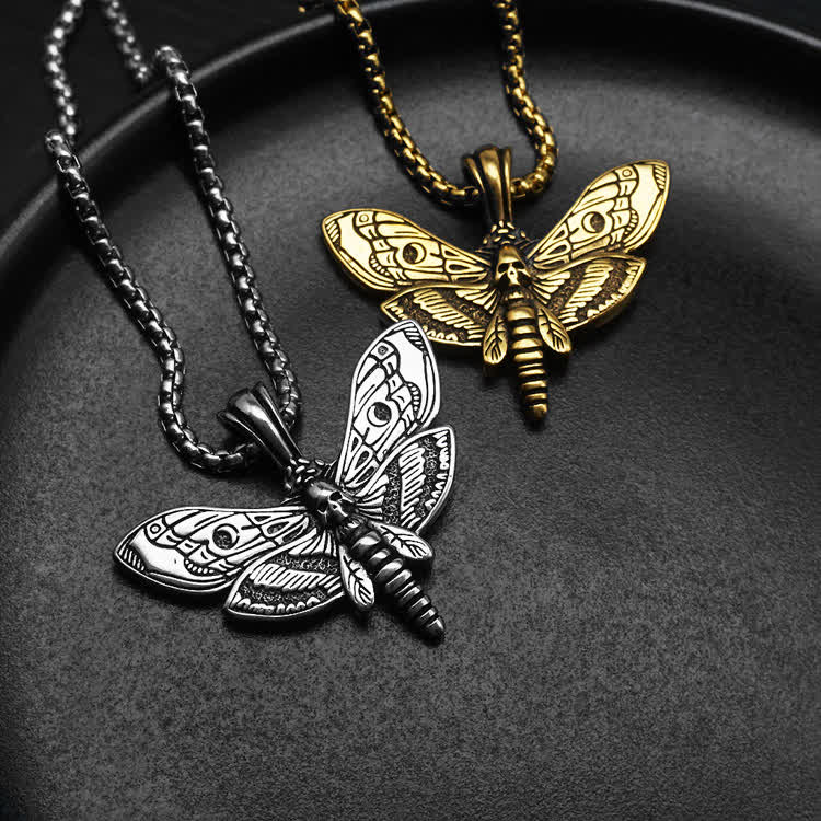 Unisex Gothic Punk The Death's Head Moth Necklace - image 1
