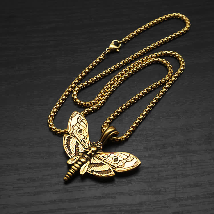 Unisex Gothic Punk The Death's Head Moth Necklace - image 8