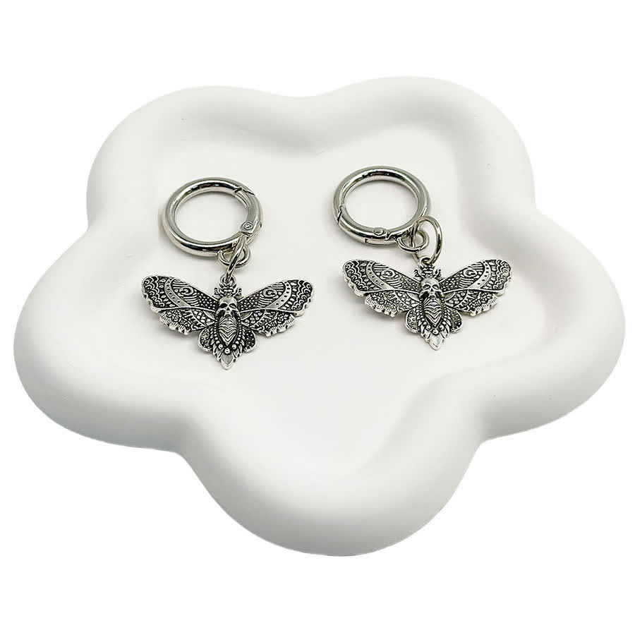 2Pcs Bag & Boot Accessories Death Moth Gothic Boot Charms - Silver - image 8
