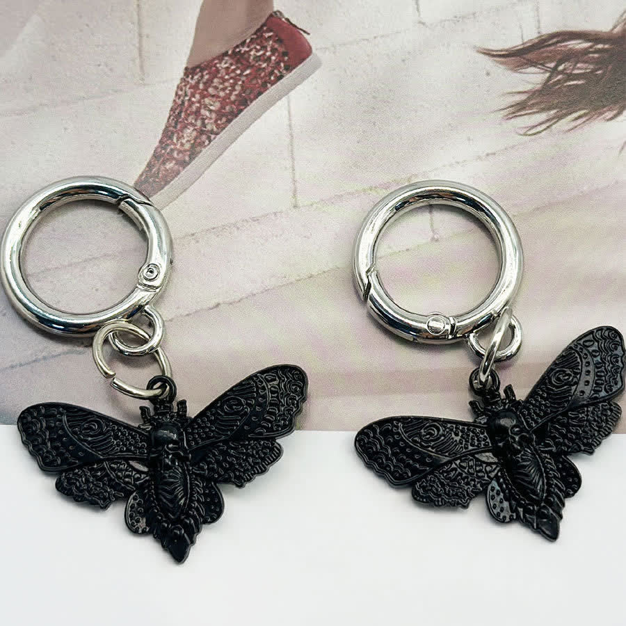 2Pcs Bag & Boot Accessories Death Moth Gothic Boot Charms - Black - image 6