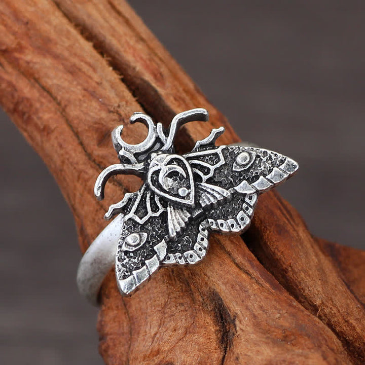 Death Skull Moth Gothic Statement Opening Ring Collection - Style #3 - image 7