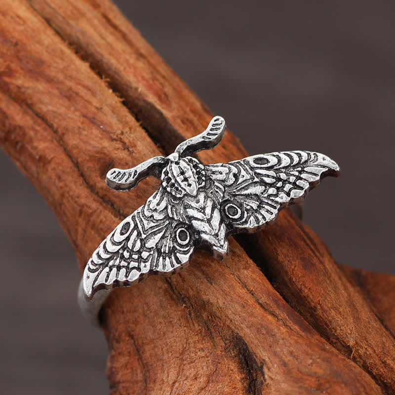 Death Skull Moth Gothic Statement Opening Ring Collection - Style #2 - image 5