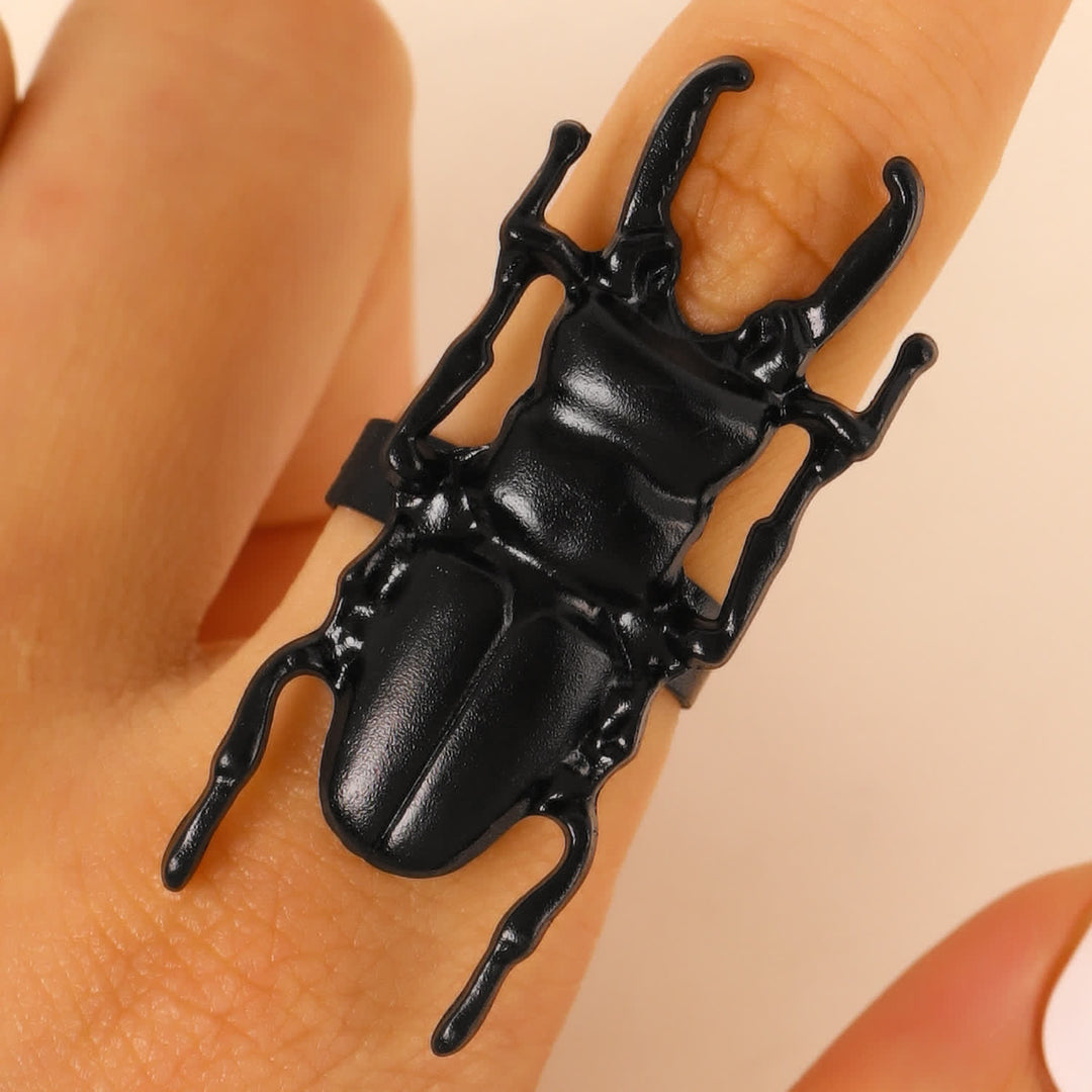 Scarab Beetle & Cicada Insect Opening Ring Collection - Scarab - Black - image 13