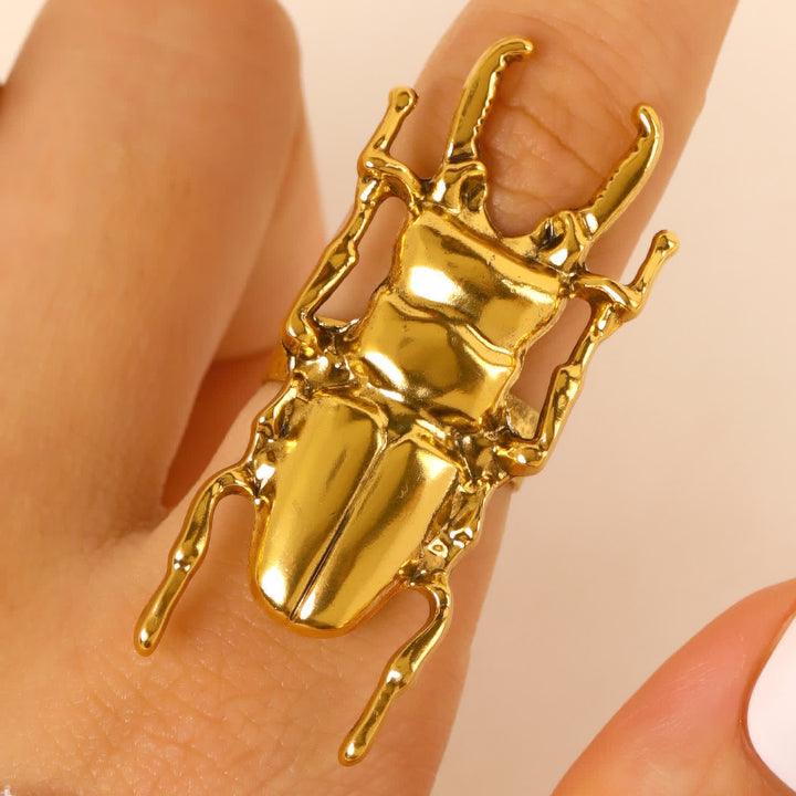 Scarab Beetle & Cicada Insect Opening Ring Collection - Scarab - Gold - image 12