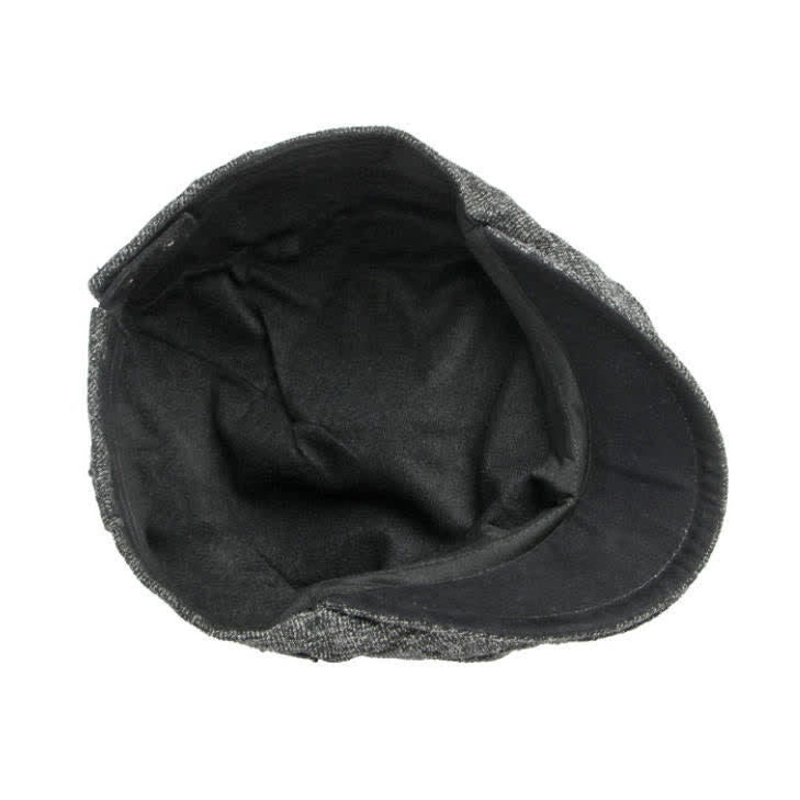 Heritage British Style Tweed Texture Flat Top Beret Hat - image 5