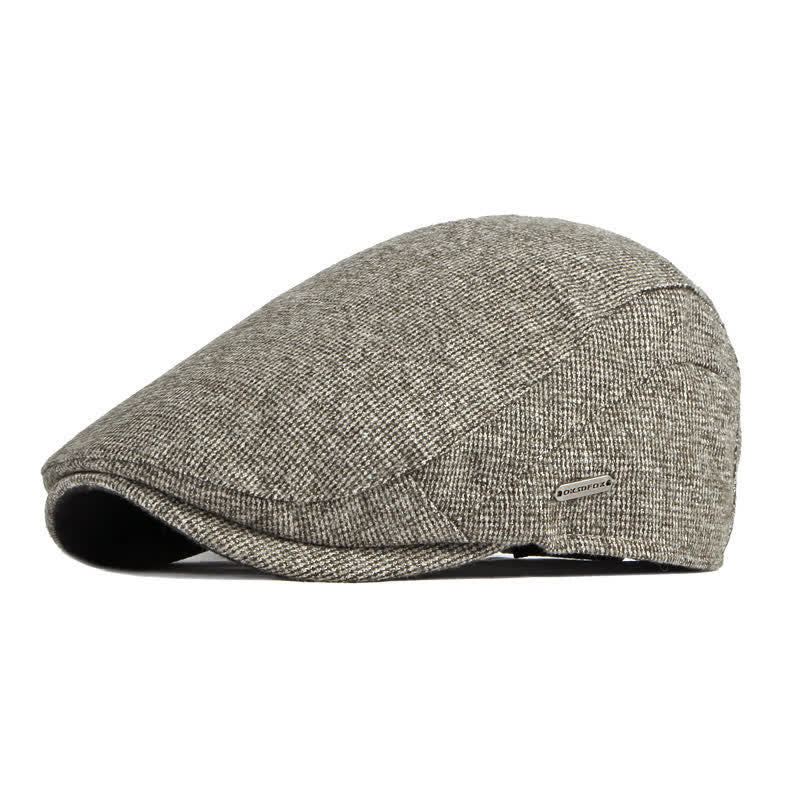 Heritage British Style Tweed Texture Flat Top Beret Hat - Coffee - Adjustable (21 5/8"-23 1/4") - image 11