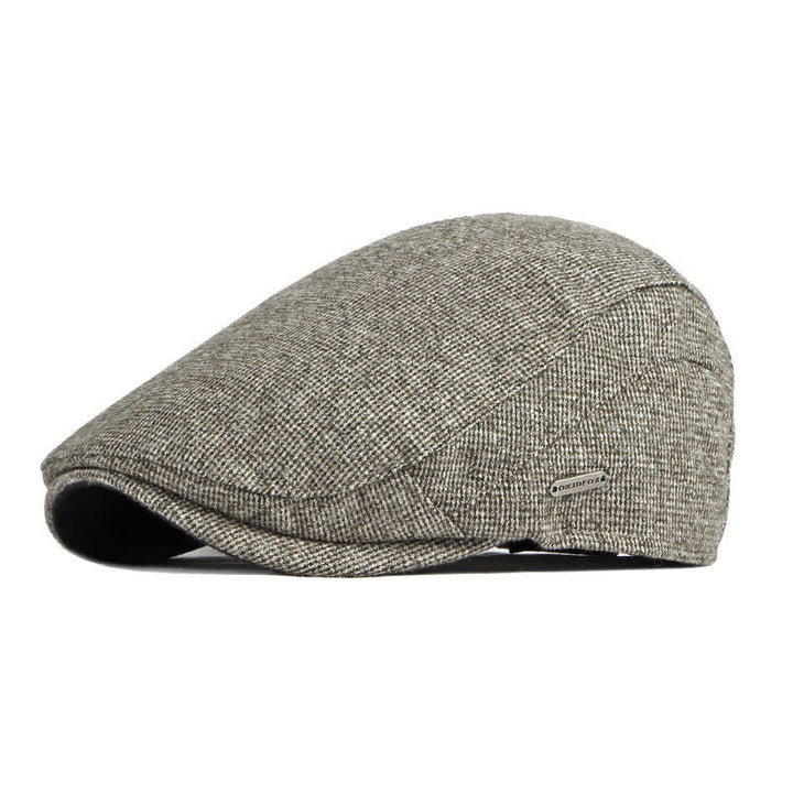 Heritage British Style Tweed Texture Flat Top Beret Hat - Coffee - Adjustable (21 5/8"-23 1/4") - image 11
