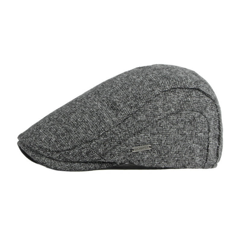 Heritage British Style Tweed Texture Flat Top Beret Hat - image 3