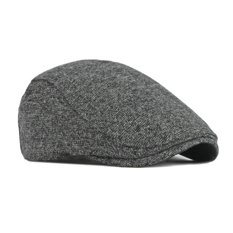 Heritage British Style Tweed Texture Flat Top Beret Hat - image 4