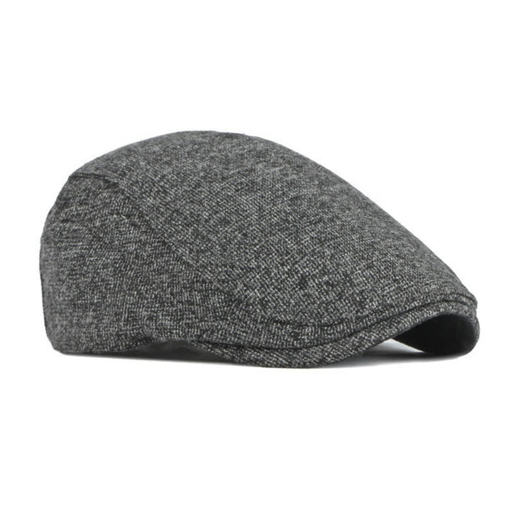 Heritage British Style Tweed Texture Flat Top Beret Hat - image 4
