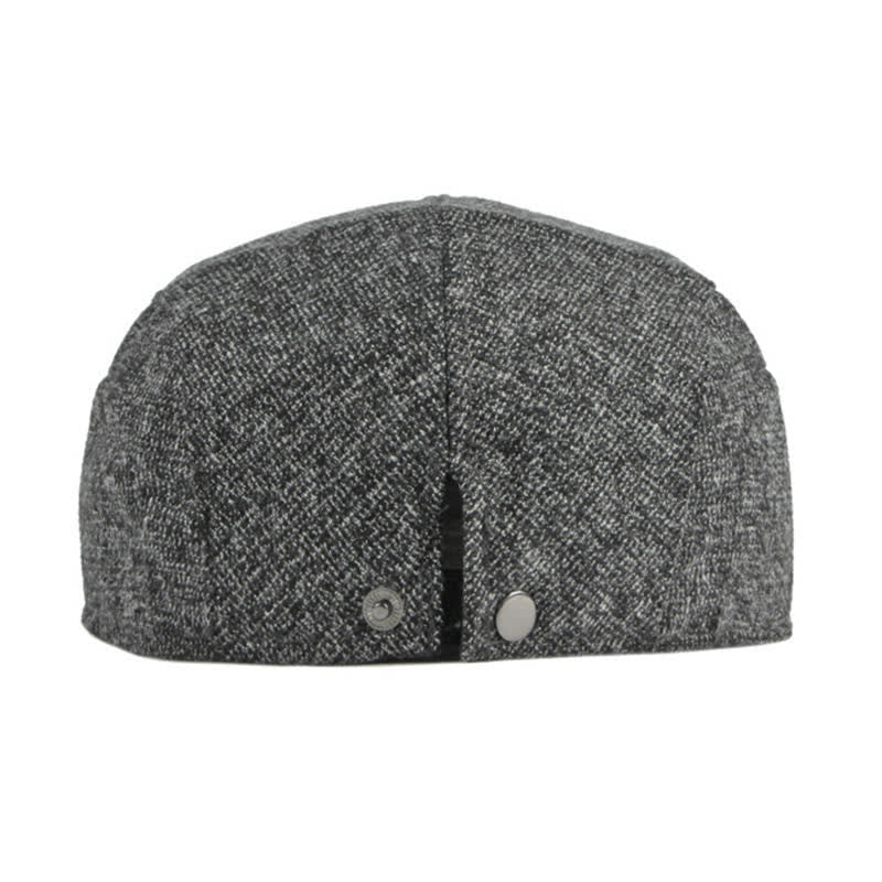 Heritage British Style Tweed Texture Flat Top Beret Hat - image 6