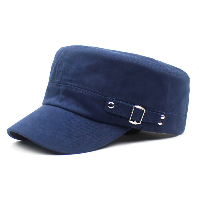 Iconic Military Cotton Cadet Cap With Side Buckle Strap - Navy - M (22"-22 7/8") - image 4