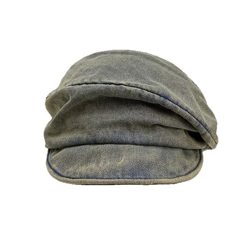 Artistic Olive Grey Washed Cotton Slouchy Beret - image 1