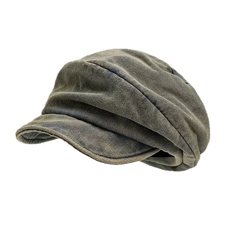 Artistic Olive Grey Washed Cotton Slouchy Beret - Olive Gray - M (22"-22 7/8") - image 0