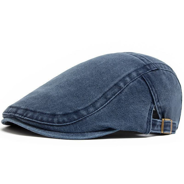 Retro Workwear-Inspired Washed Cotton Beret For Everyday - Navy - Adjustable (21 5/8"-23 5/8") - image 0