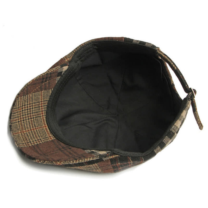 Patchwork Plaid Houndstooth Warm Newsboy Ivy Beret - image 10