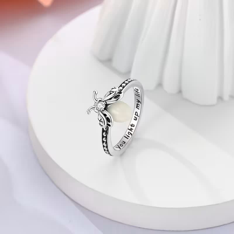 You Light Up My Life 925 Sterling Silver Luminous Firefly Ring - image 3