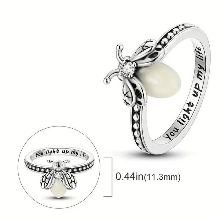 You Light Up My Life 925 Sterling Silver Luminous Firefly Ring - image 6