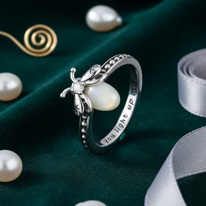 You Light Up My Life 925 Sterling Silver Luminous Firefly Ring - image 2
