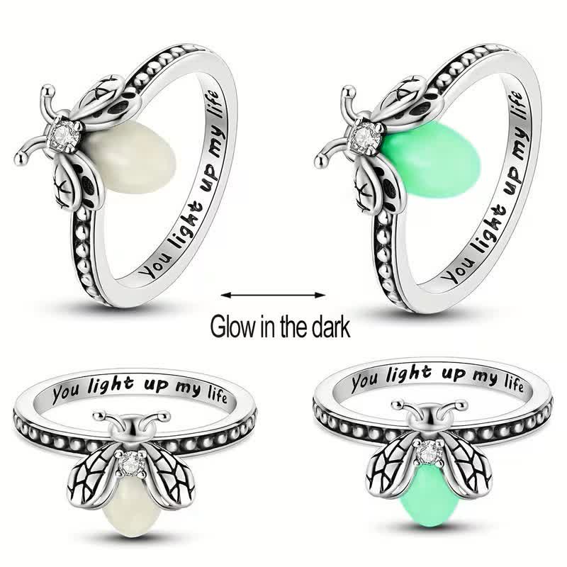You Light Up My Life 925 Sterling Silver Luminous Firefly Ring - image 5