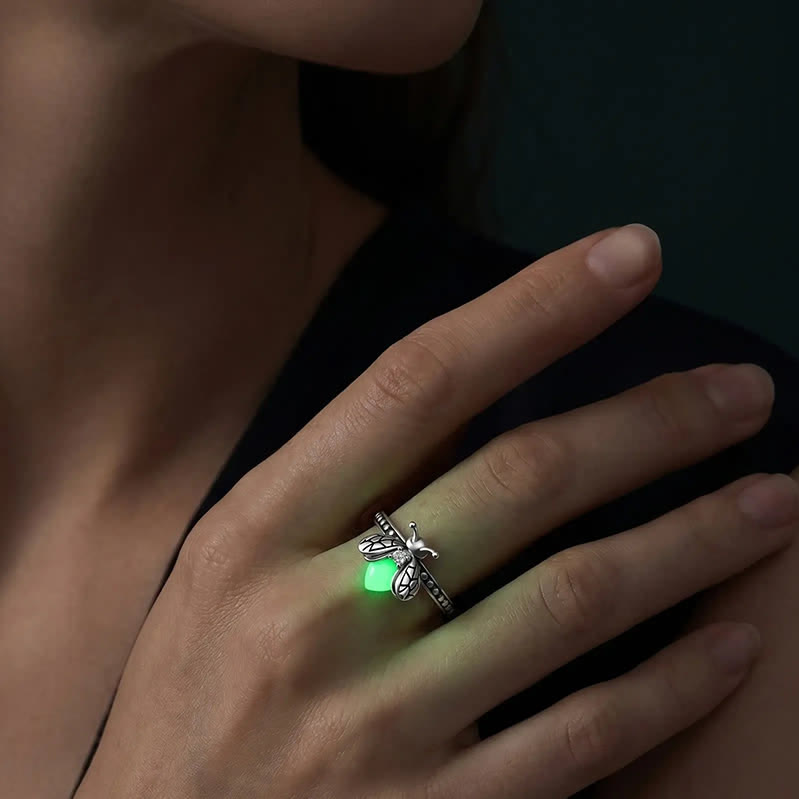 You Light Up My Life 925 Sterling Silver Luminous Firefly Ring - image 1