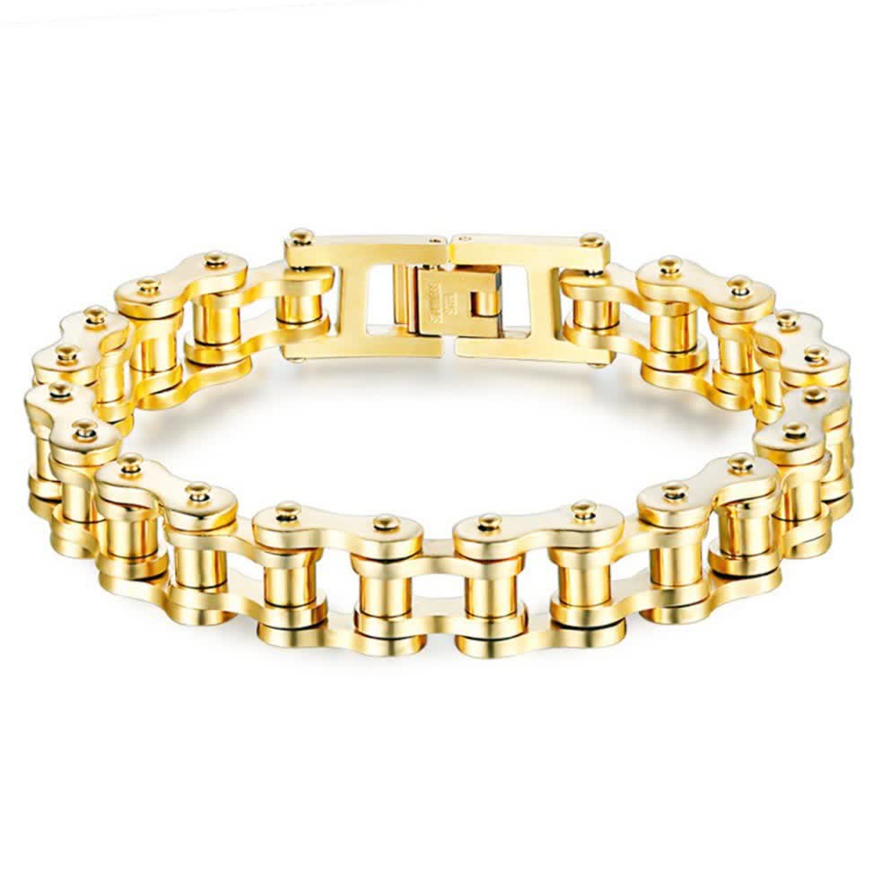 Ride In Style Fearless Motorcycle Bike Chain Bracelet - Gold - image 14