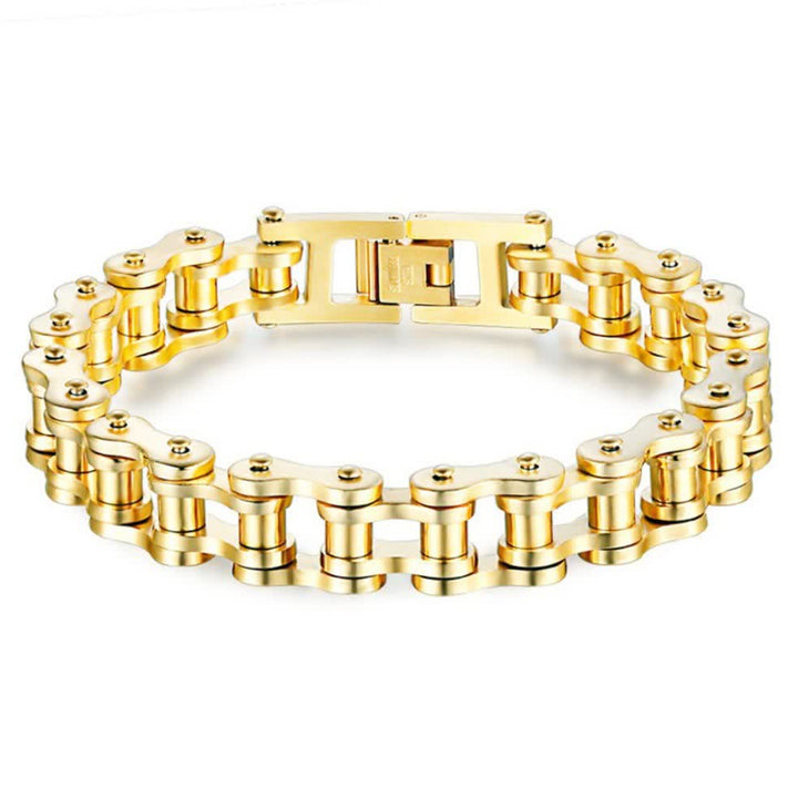 Ride In Style Fearless Motorcycle Bike Chain Bracelet - Gold - image 14