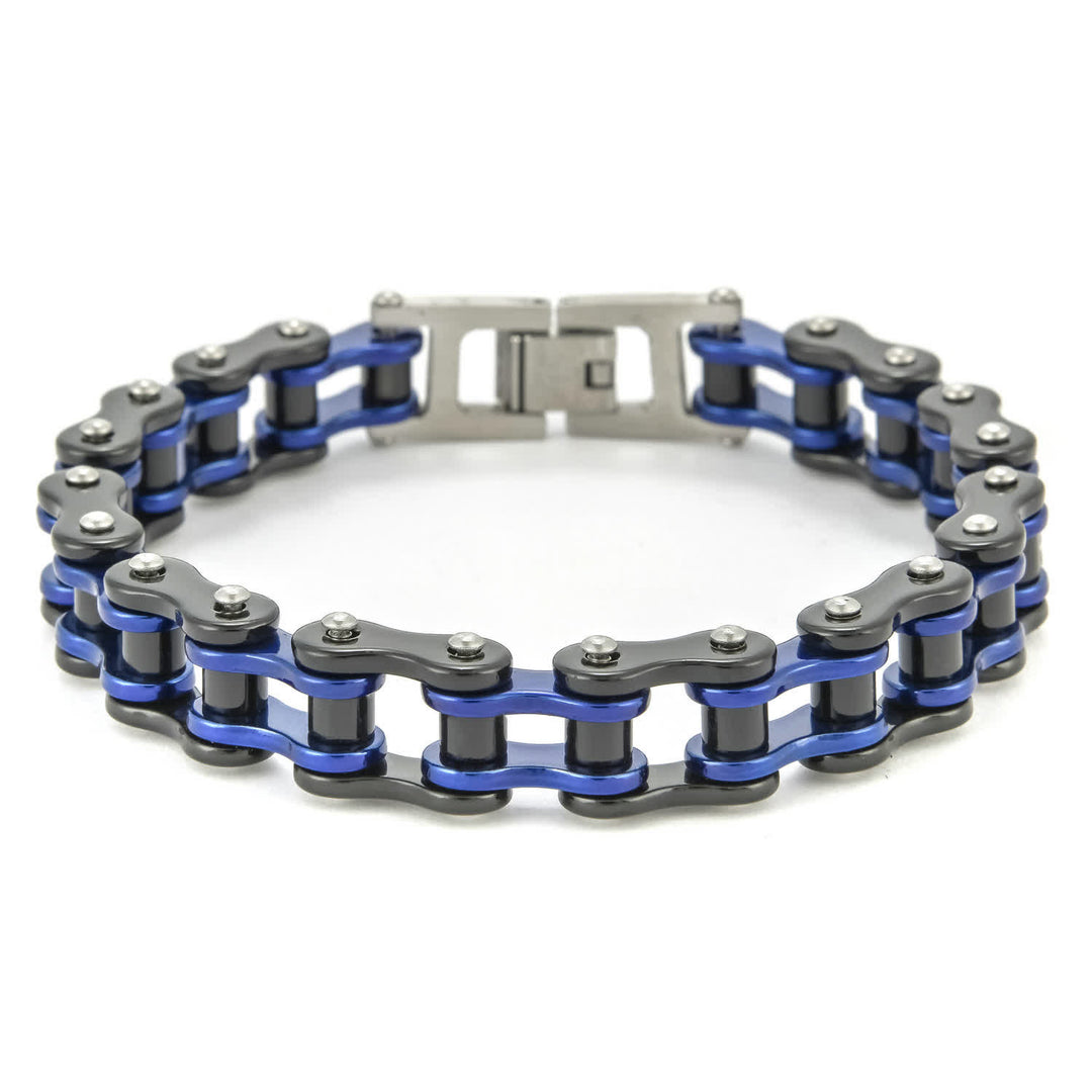 Ride In Style Fearless Motorcycle Bike Chain Bracelet - Blue & Black - image 11