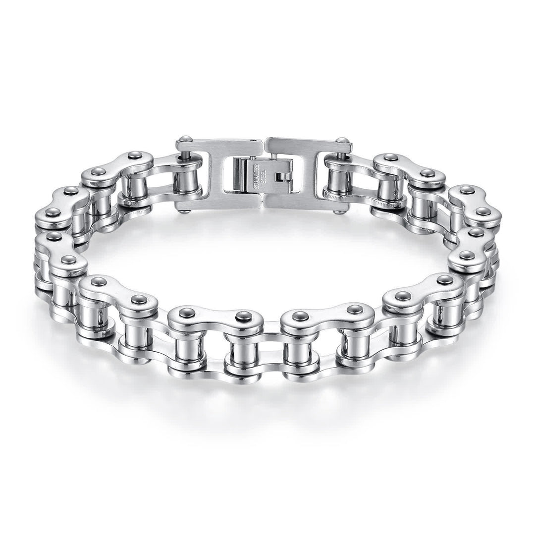 Ride In Style Fearless Motorcycle Bike Chain Bracelet - Silver - image 12
