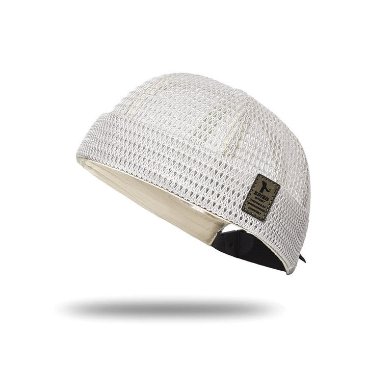 Streetwear Brimless Summer Breathable Mesh Docker Cap - Ivory - Adjustable (21 5/8"-23 5/8") - image 13