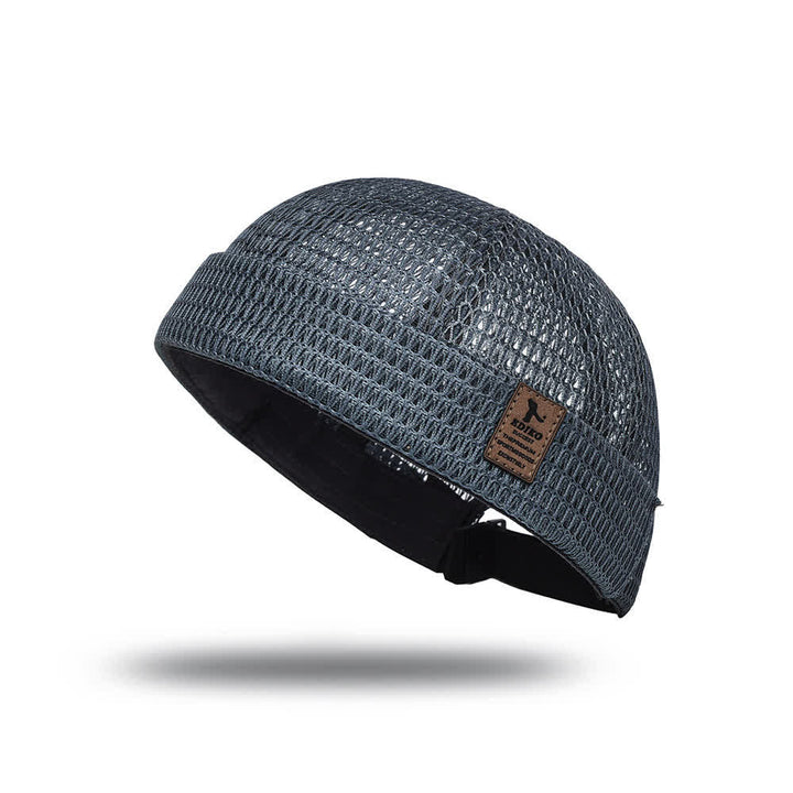 Streetwear Brimless Summer Breathable Mesh Docker Cap - Dark Gray - Adjustable (21 5/8"-23 5/8") - image 11