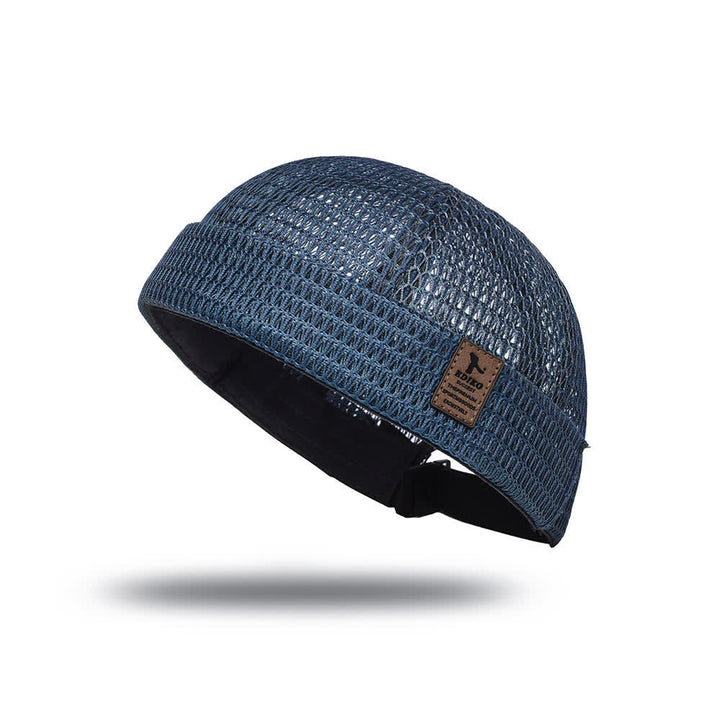 Streetwear Brimless Summer Breathable Mesh Docker Cap - Navy - Adjustable (21 5/8"-23 5/8") - image 10