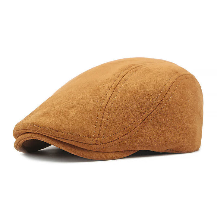 Unisex Timeless Suede Vintage Ivy Flat Beret - Camel - Adjustable (21 5/8"-23 1/4") - image 11