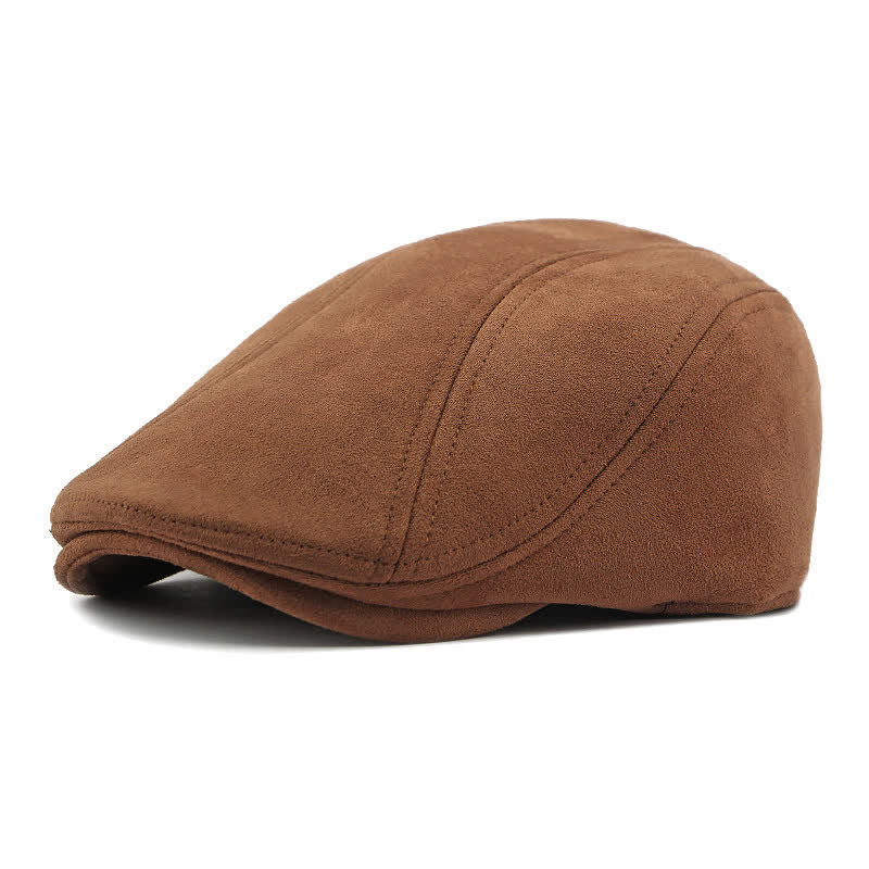 Unisex Timeless Suede Vintage Ivy Flat Beret - Coffee - Adjustable (21 5/8"-23 1/4") - image 0