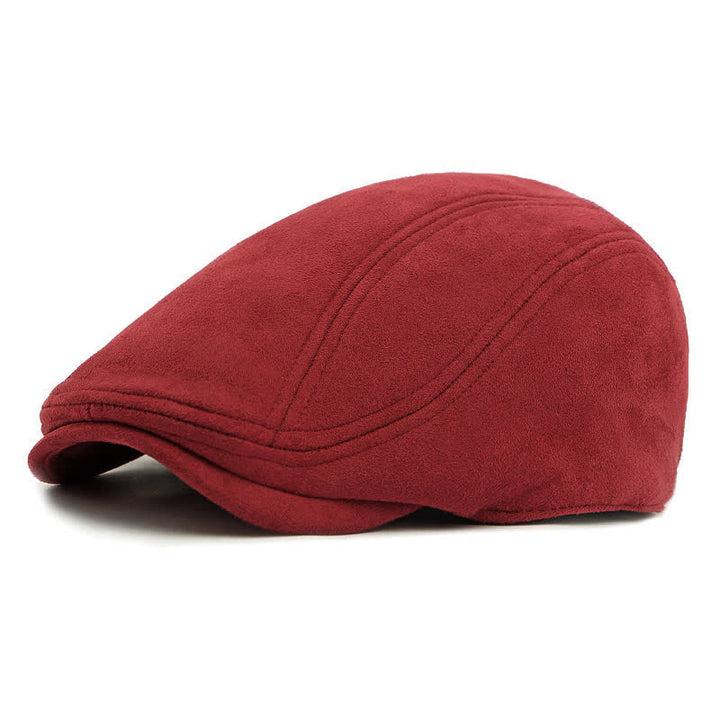 Unisex Timeless Suede Vintage Ivy Flat Beret - Wine - Adjustable (21 5/8"-23 1/4") - image 13