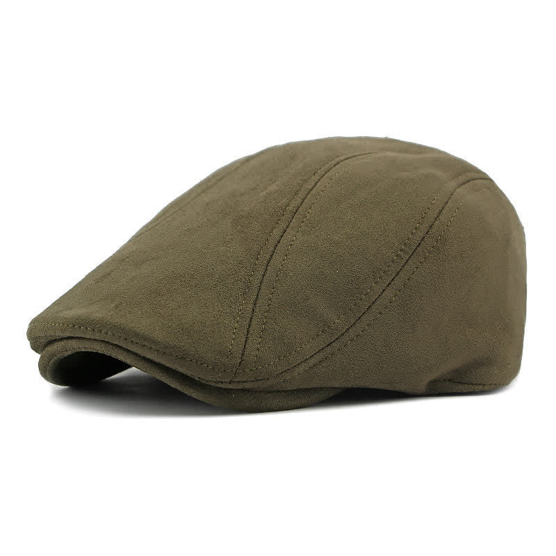 Unisex Timeless Suede Vintage Ivy Flat Beret - Army Green - Adjustable (21 5/8"-23 1/4") - image 12