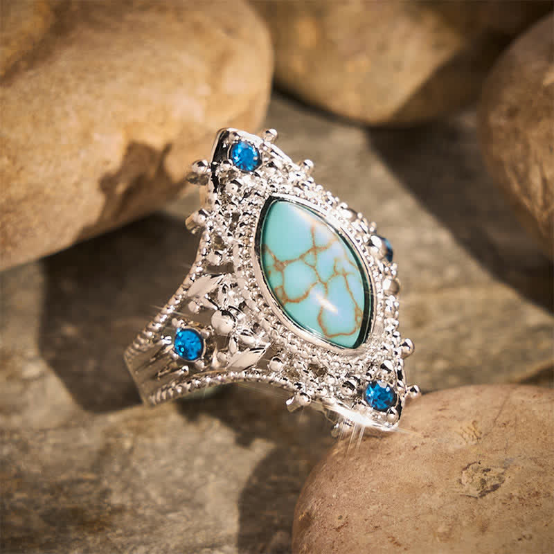 Bohemian Marquise Simulated Turquoise Women Ring for Party Gift - image 1