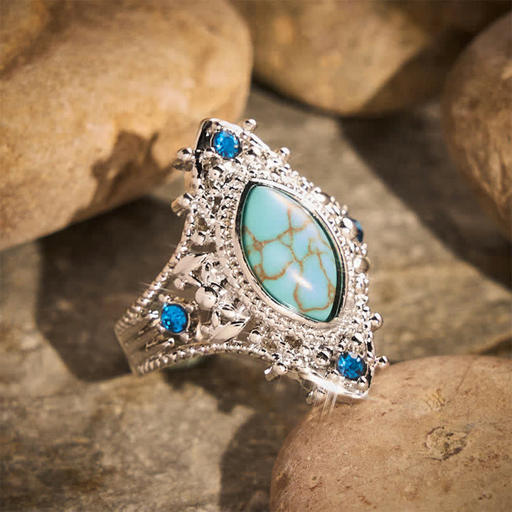 Bohemian Marquise Simulated Turquoise Women Ring for Party Gift - image 1